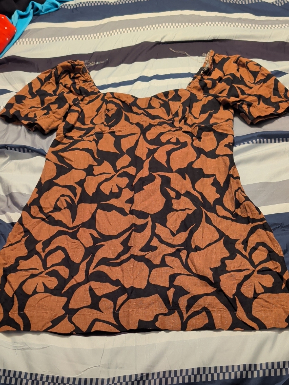 a new day Black and Rust Floral Mini Dress